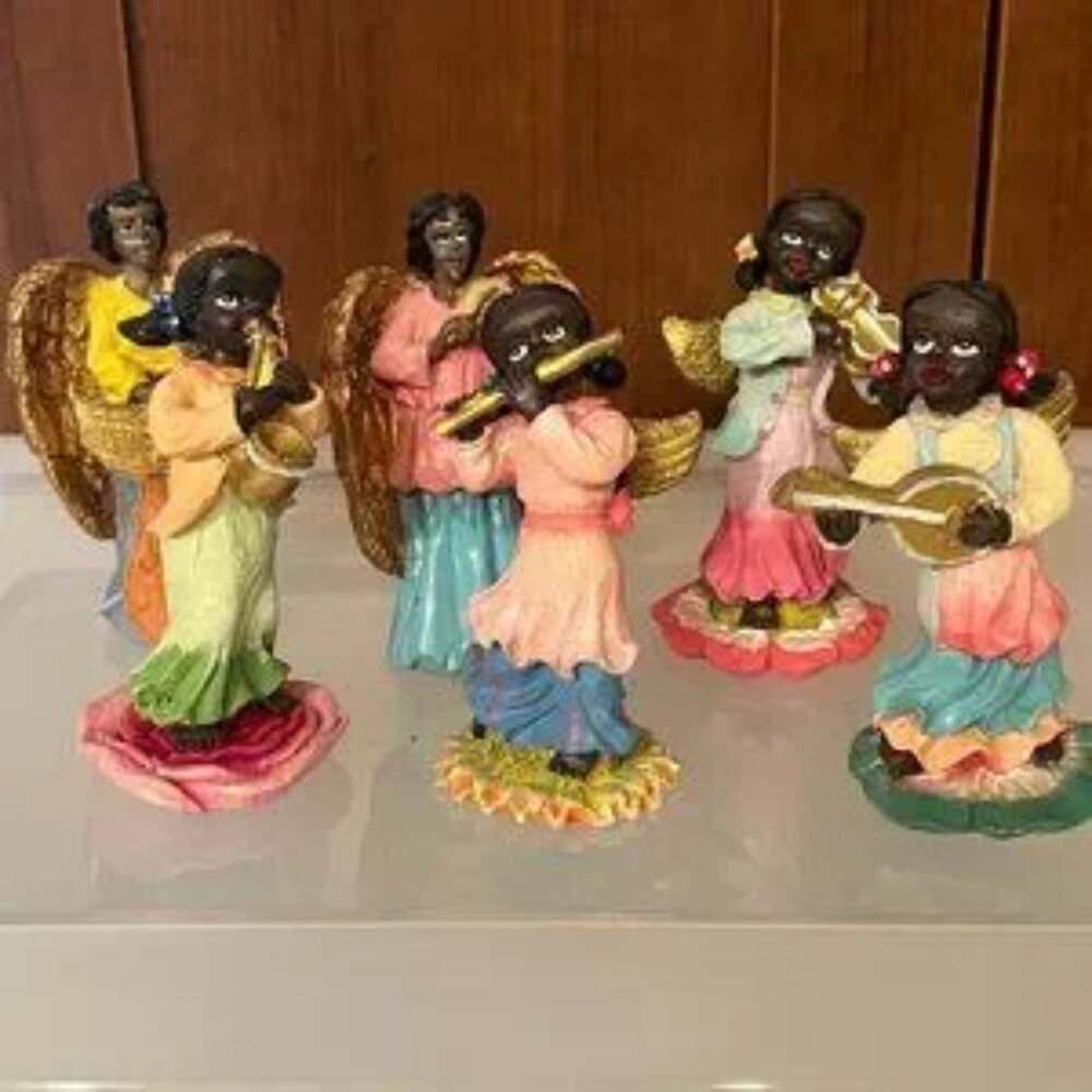 Instrument Playing African-American Vintage Figurines (Set of 6) (c/x)‎